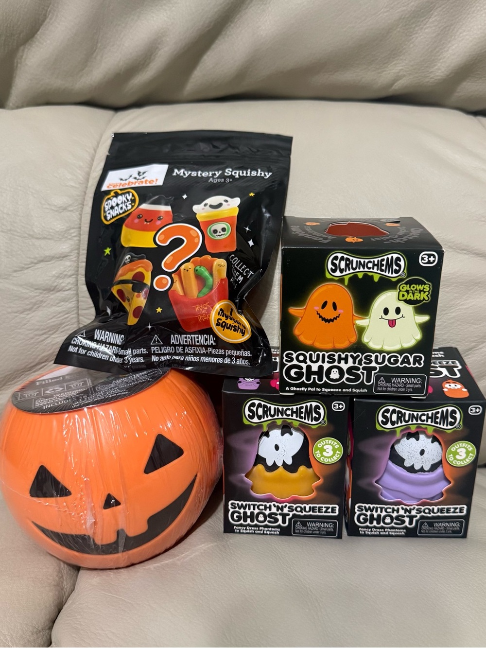 Scrunchems Squishy Sugar Ghost Switch N’ Squeeze Squishy Pumpkin Halloween Lot